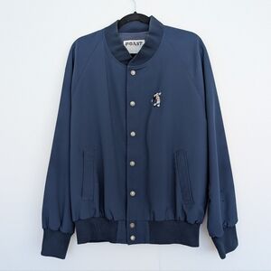 Vintage Disney Boast 80s Golf Mickey Embroidered Snap Button Bomber Jacket Sz L